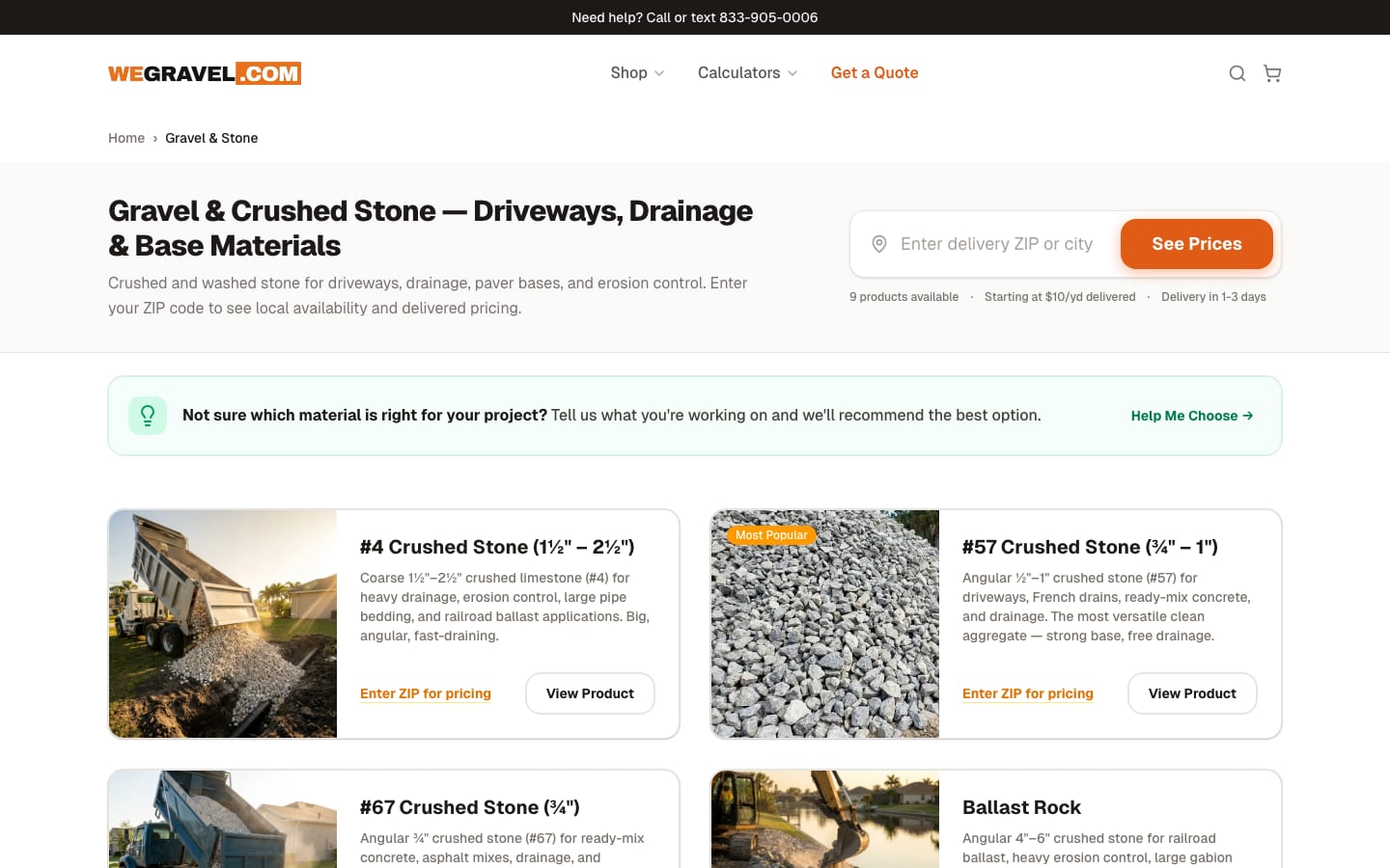 Gravel and stone